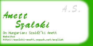 anett szaloki business card